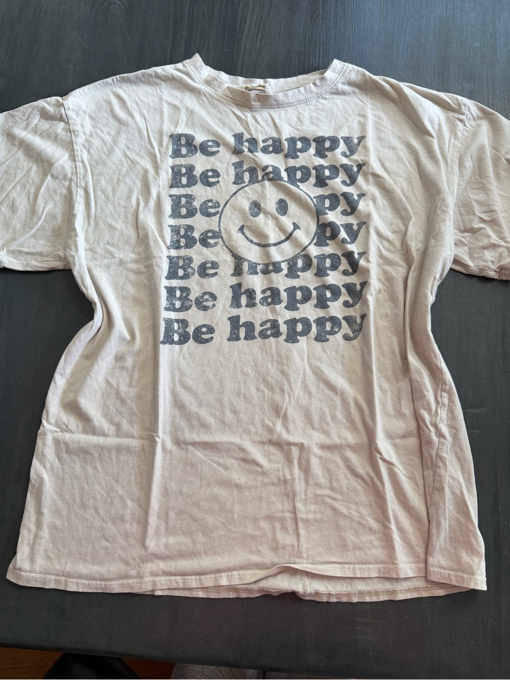 Dress Up “Be Happy” Beige Graphic Tee